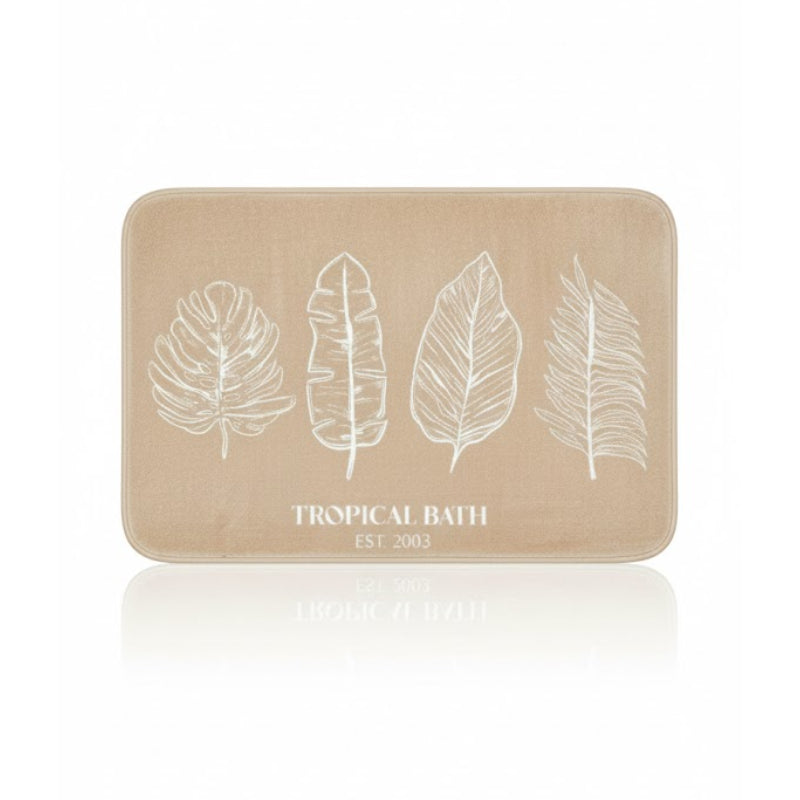 Tropical Bath Mat Beige 40x60cm