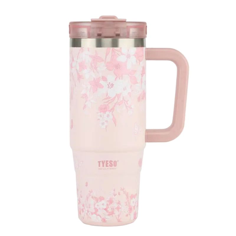 Tyeso Aura Travel Tumbler 900ml Floral Blush Pink