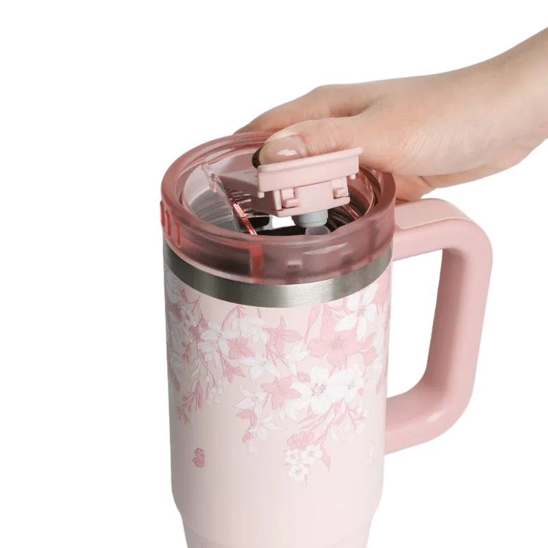 Tyeso Aura Travel Tumbler 900ml Floral Blush Pink