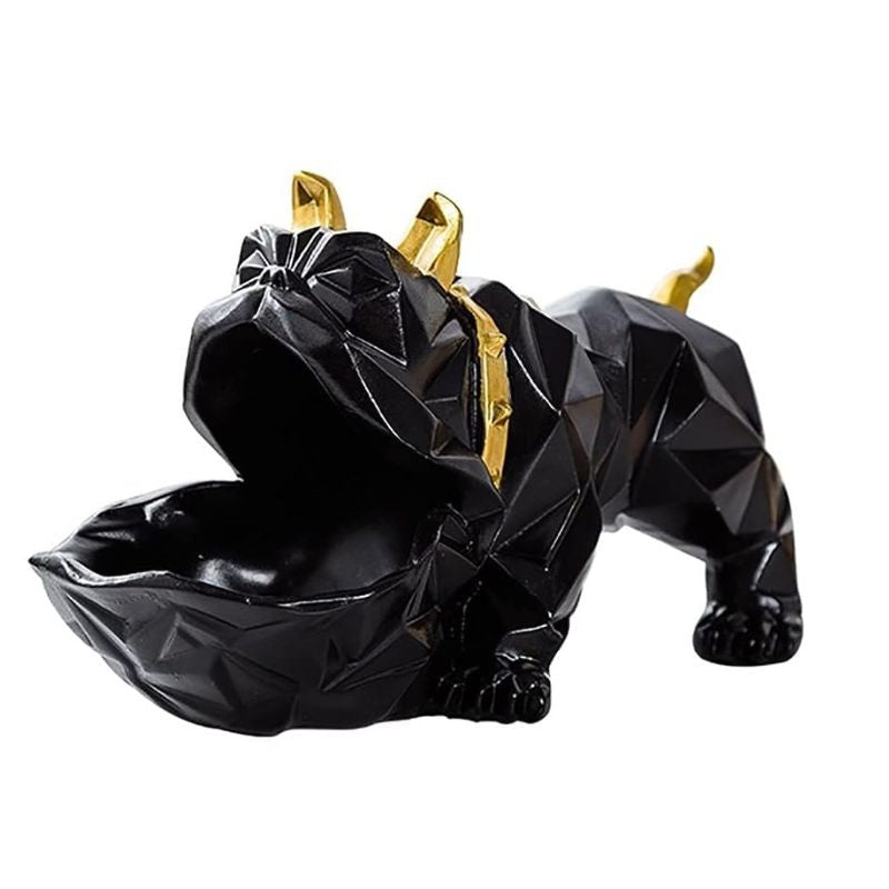 Decorative Bulldog Ceramic Open Mouth Storage Decor
