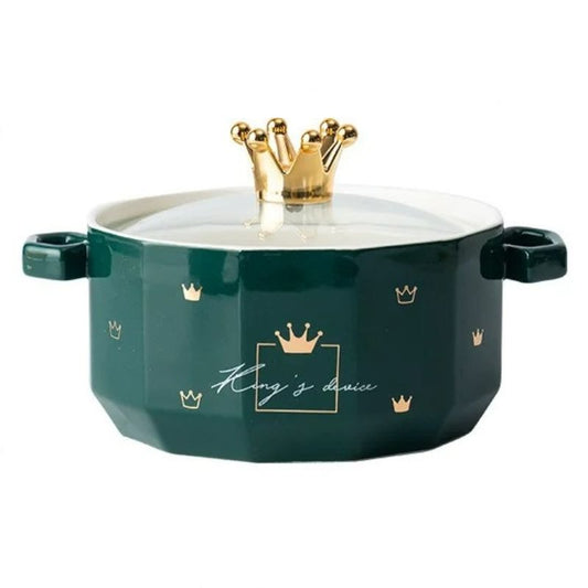 Crown Pot With Glass Lid Green 900ml