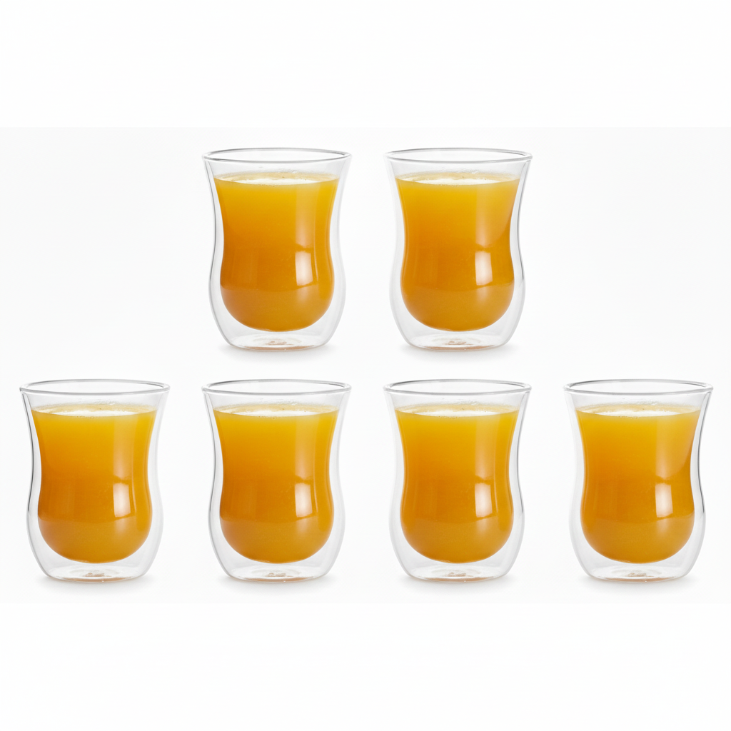 Set Of 6 Double Wall Long Glasses 300ml