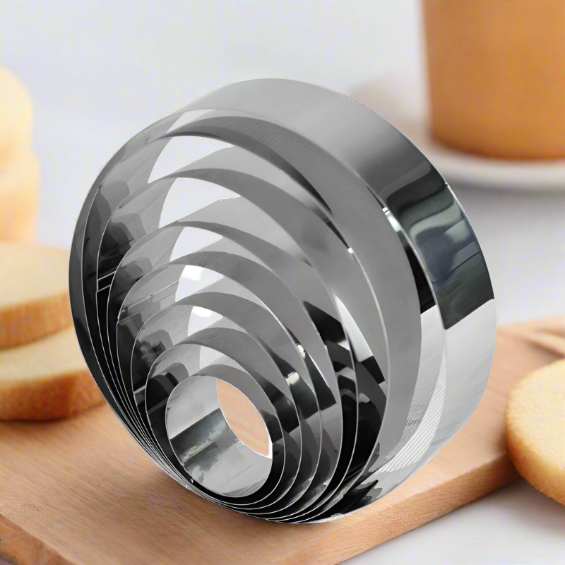 Round Cookie & Fondant Cutter Stainless Steel Set of 8