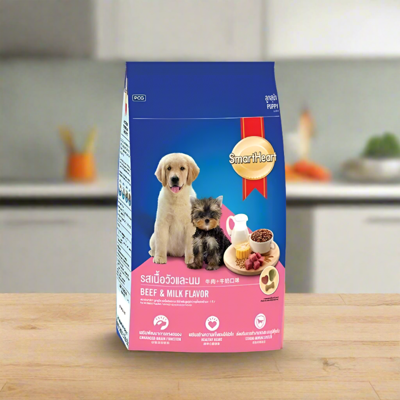 SmartHeart Puppy Food – Beef & Milk 2.7kg (Pack of 4)