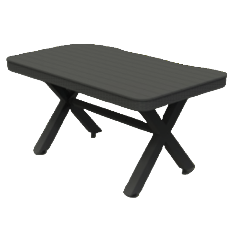 Cross Rattan Table Wıthout Glass Black