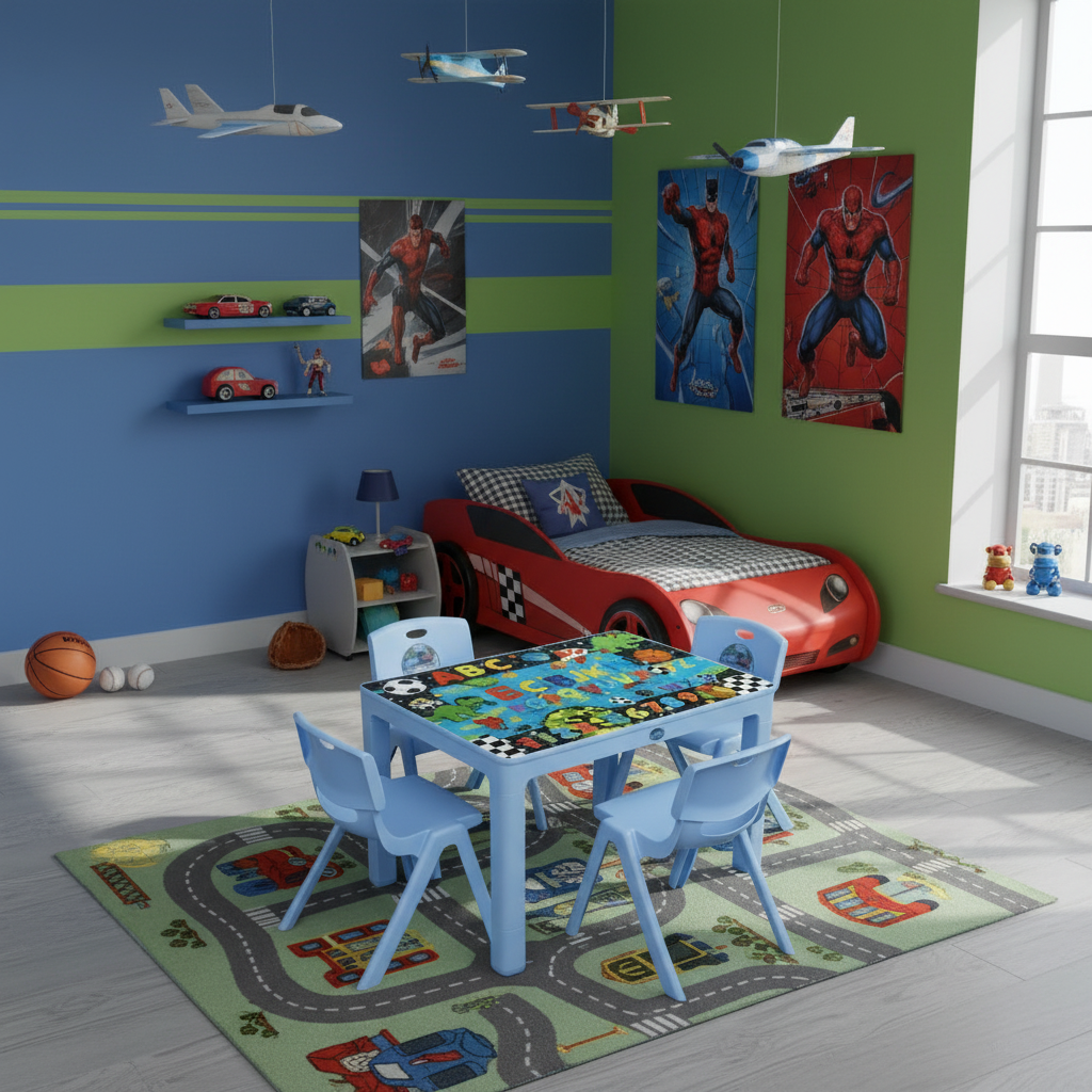 Kids Table & Chairs Set Blue