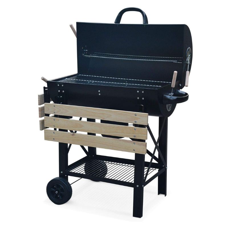 Barbecue charcoal grill Wooden Top Black