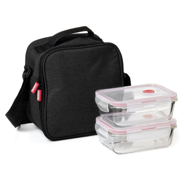 Urban Food Casual Bag With Container Glass Black