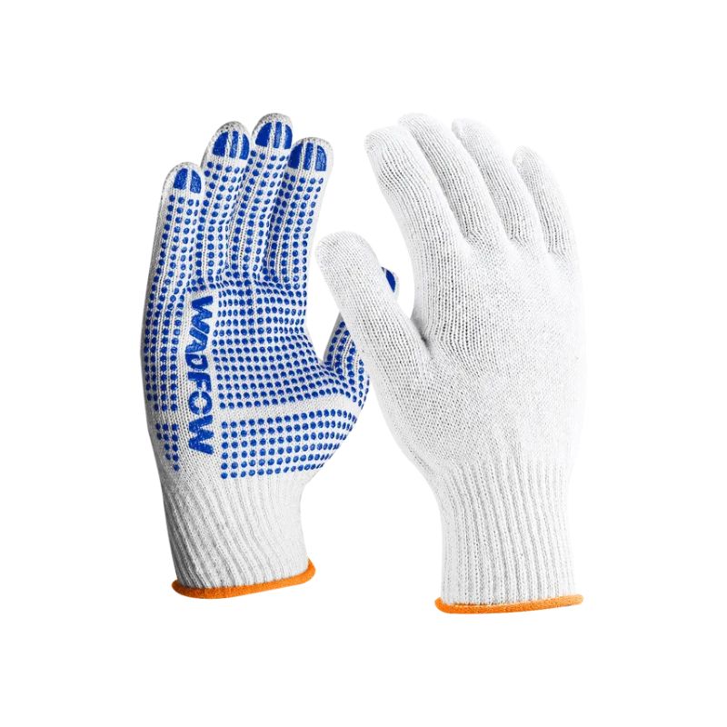 Wadfow Class a Quality Knitted & Pvc Dot Gloves — XL