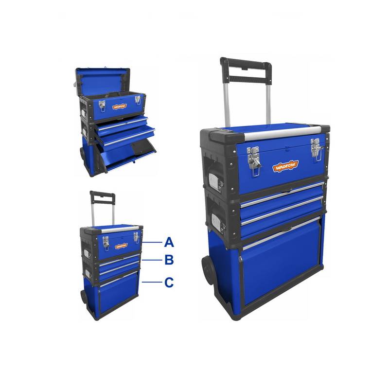 Wadfow Trolley Style Tool Box 520 x 320 x 720mm