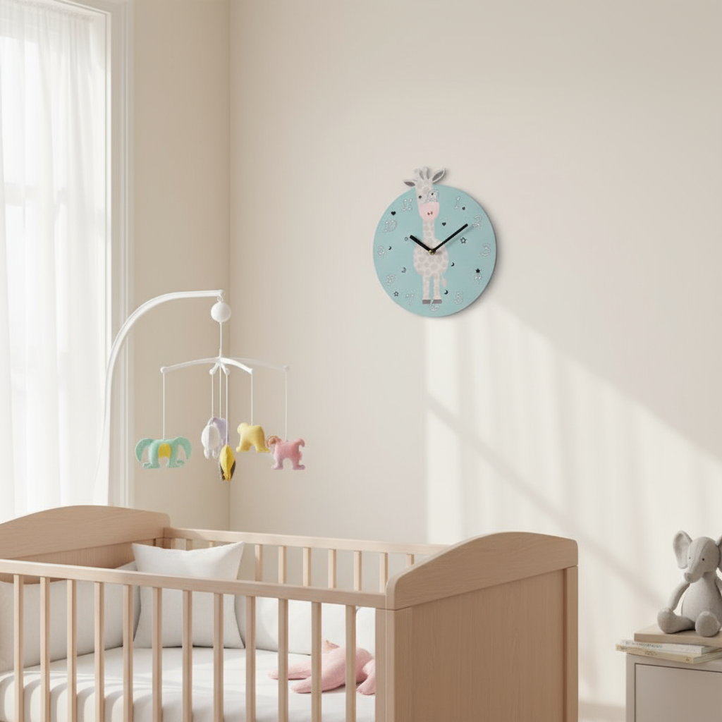 Wall Clock MDF Animal Design 26cm