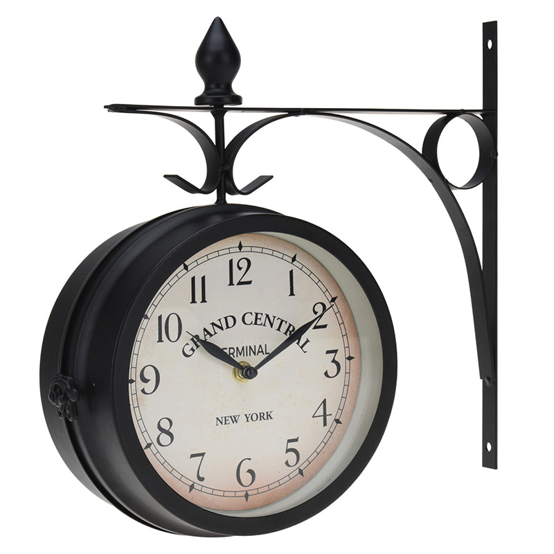 Wall Clock Metal Black