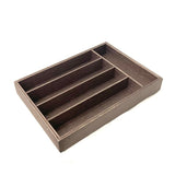 Leather Cutlery Tray Champagne