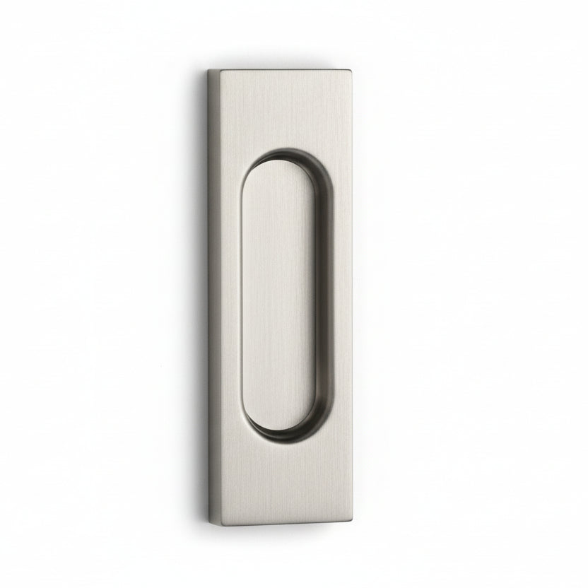 Sliding Handle Oval Rectangular Satin Nickel
