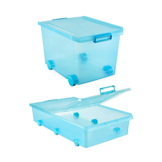 Turquoise Set of 2 Storage Boxes 60L, 63L