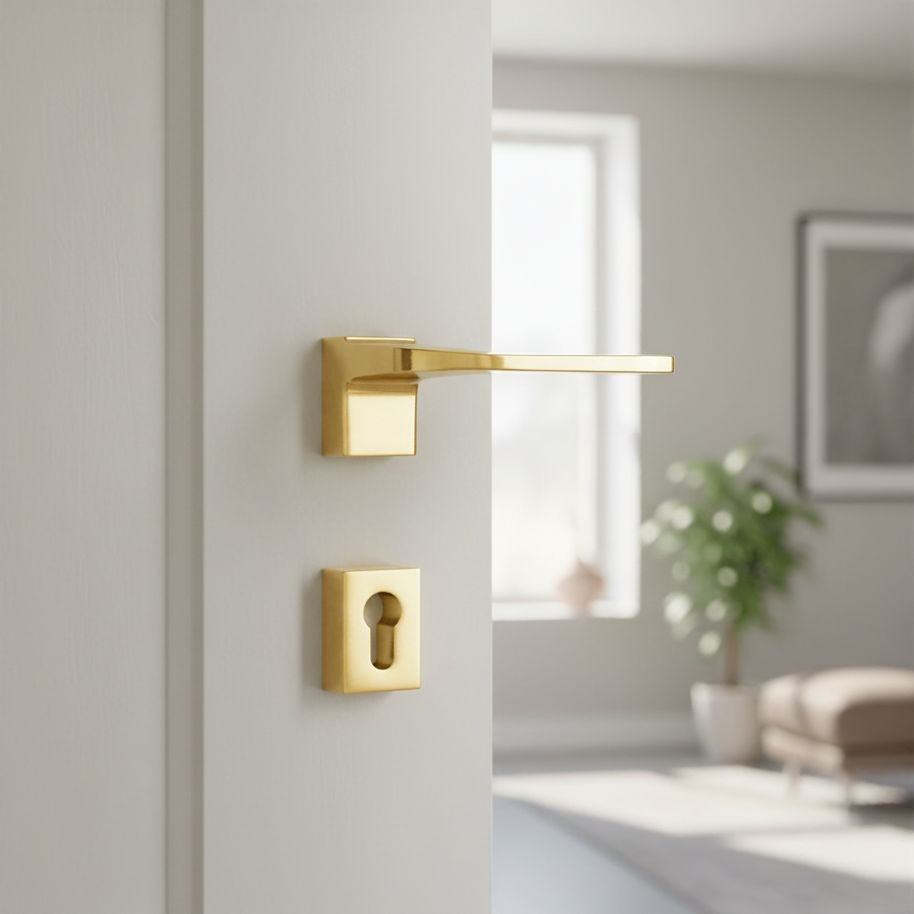 Adria Handle On Vertical Rose 24KT Gold