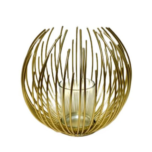 Metal Wire Candle Holder Gold Large
