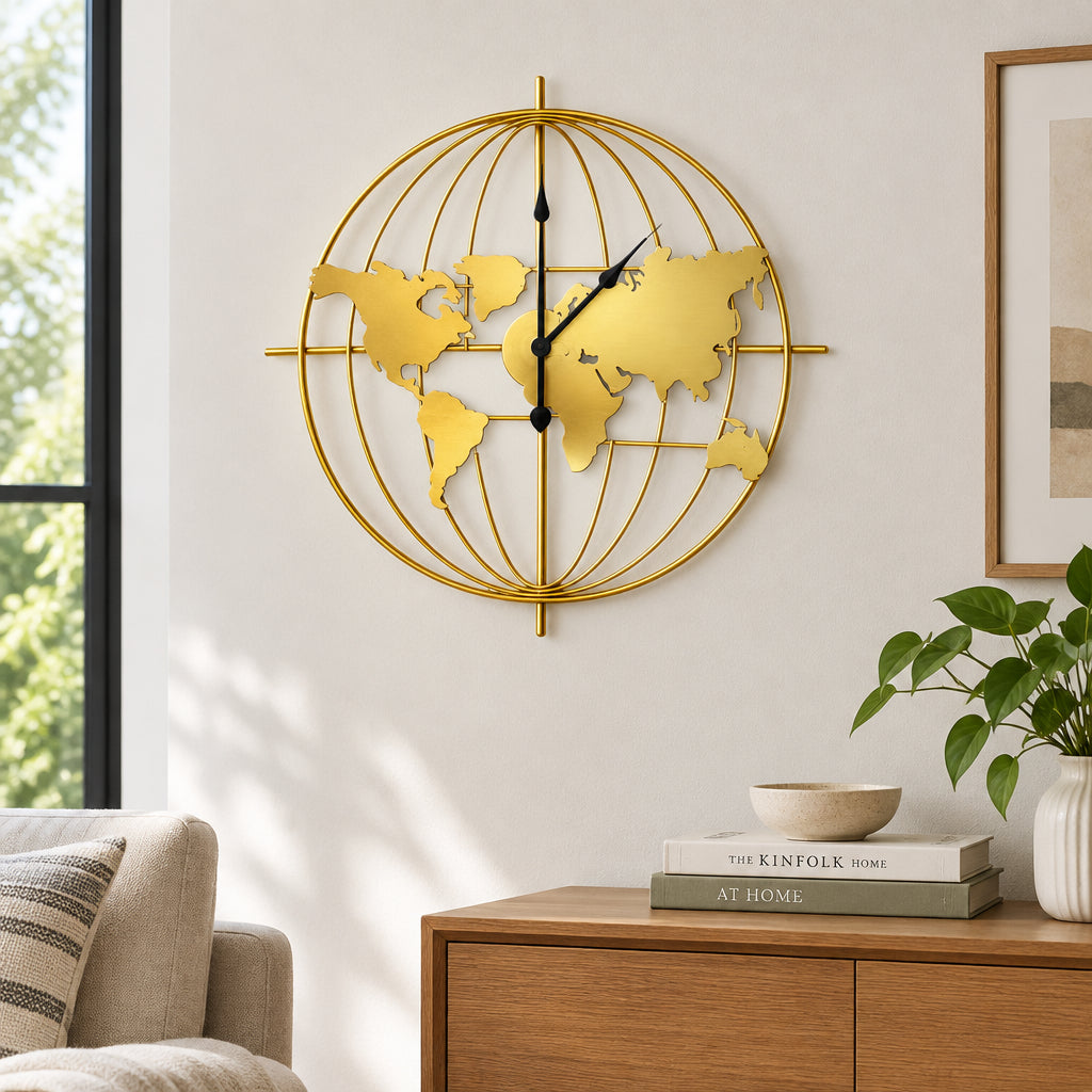 Metal Wall Clock Gold