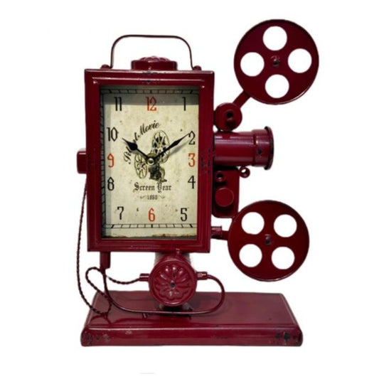 Table Clock Fil Projector Red