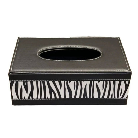 Leather Tissue Box Zebra