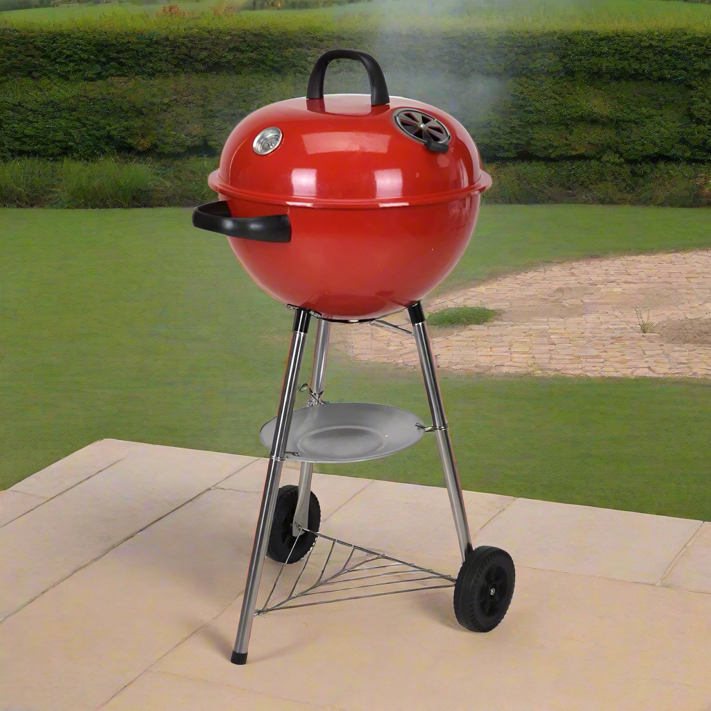 Charcoal BBQ Grill Spherical Red