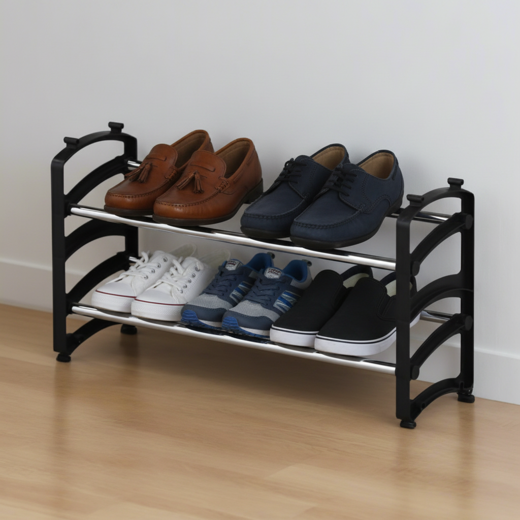 Stackable Shoe Rack Black