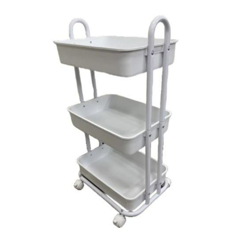 3 Tier Storage Trolley White