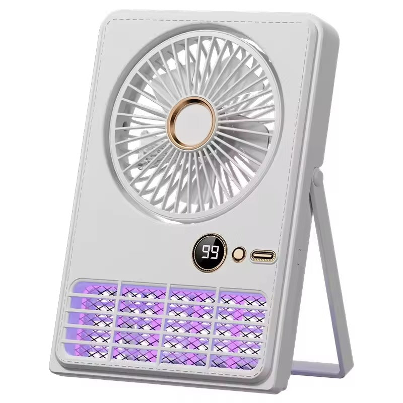 Rechargeable Foldable Oscillating Fan With Mosquito Killer Lamp