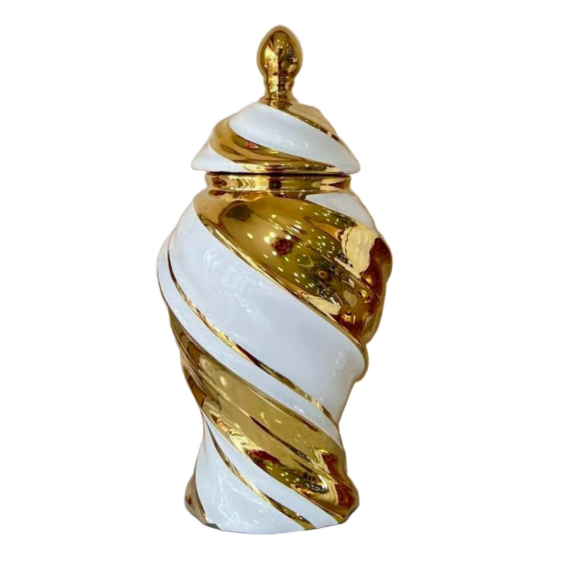 Ceramic Vase White & Gold