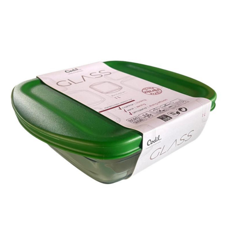 Borosilicate Glass Storage Box With Lid 1L