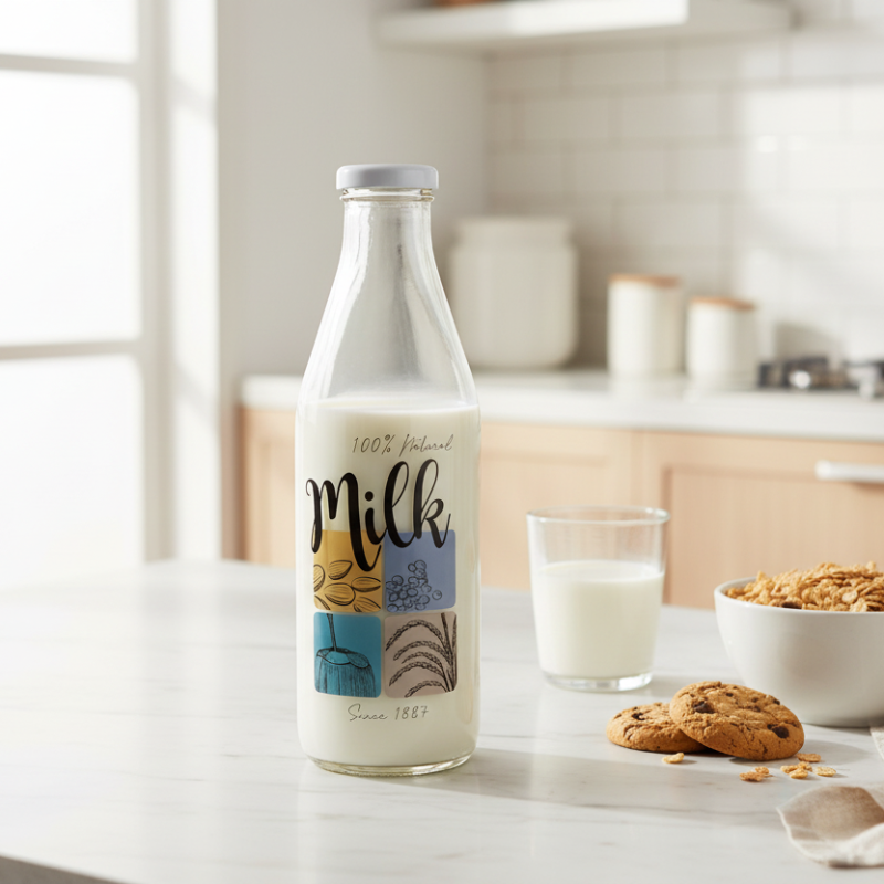 Glass Milk Bottle 1L
