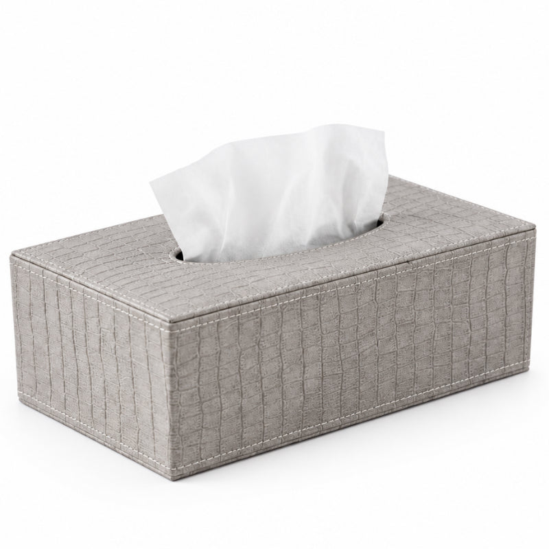 PU Leather Tissue Box Grey
