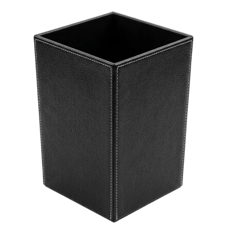 PU Leather Waste Bin Black