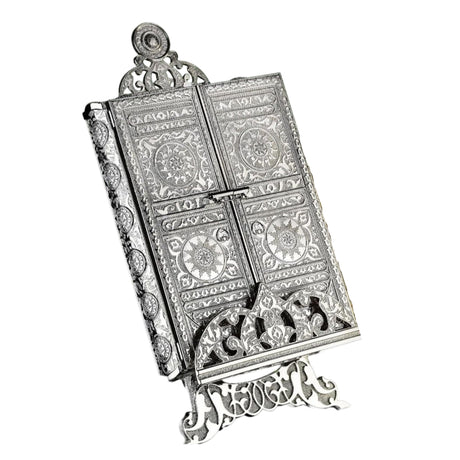 Holy Quran Box With Holder Silver