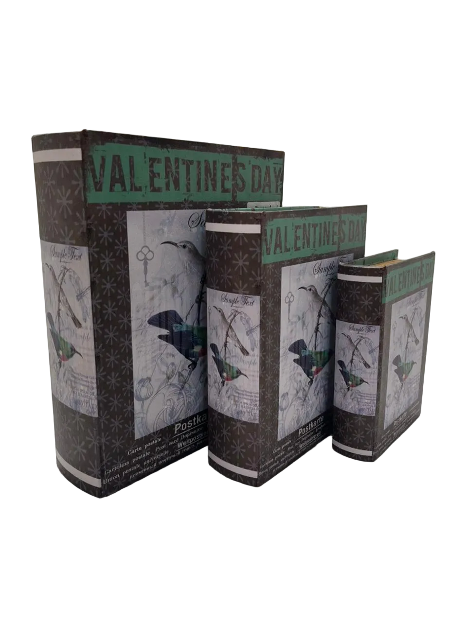Decorative Book Storage Box Valentines Day (Set of 3)