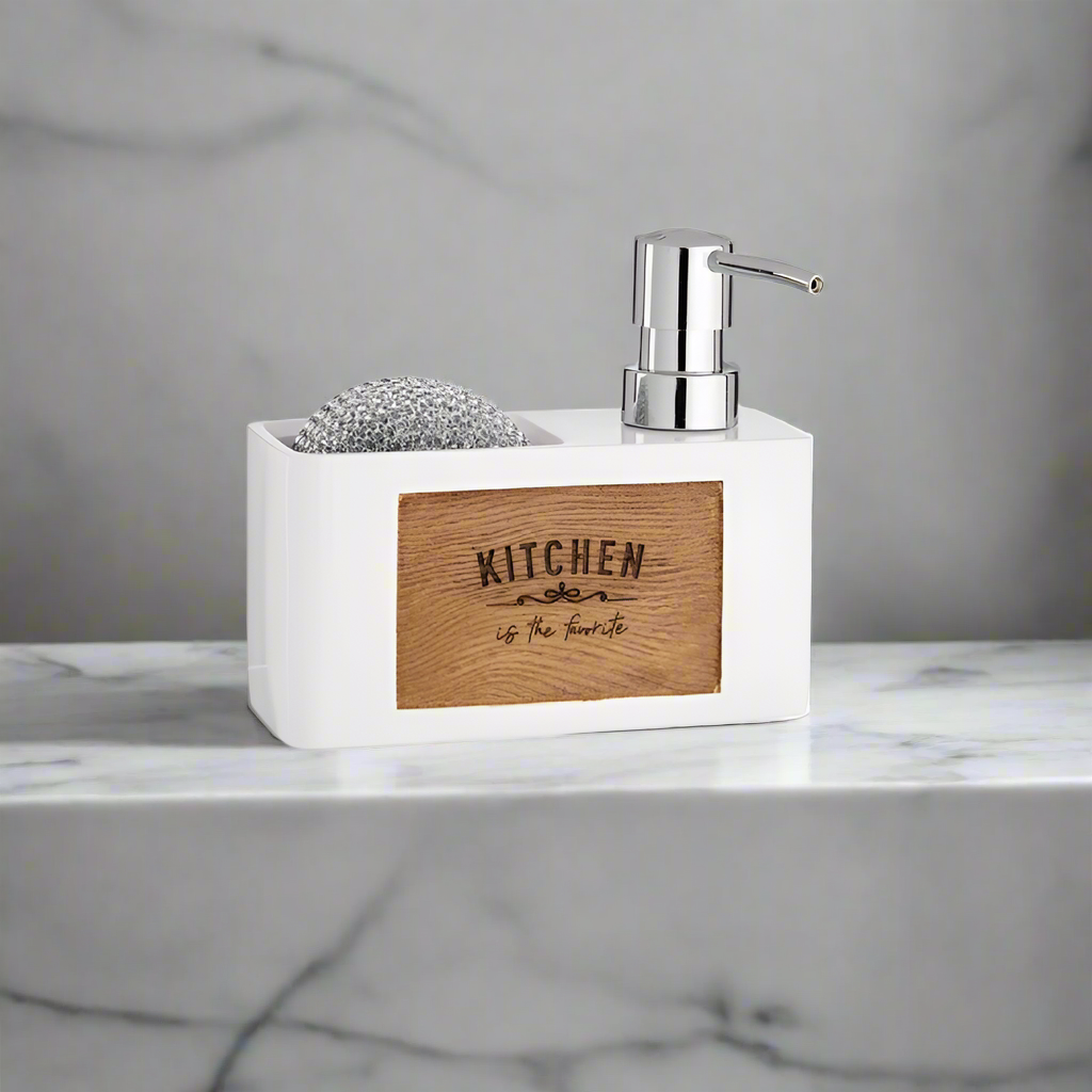 White Soap Dispenser Wood Painting