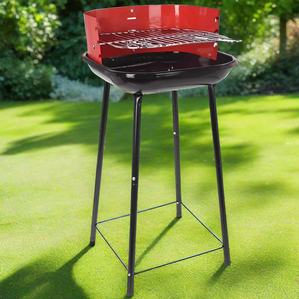Charcoal BBQ Grill Red & Black