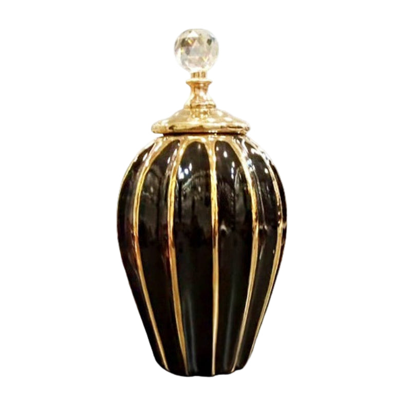 Ceramic Vase Black & Gold