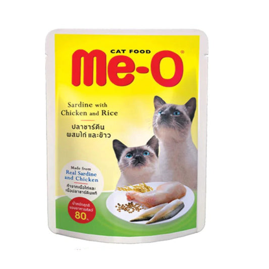 ME-O Cat Pouch Sardine With Chicken & 26 Rice in Jelly Adult