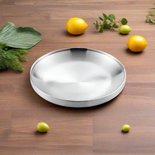 Round Fruit Tray Silver 26cm