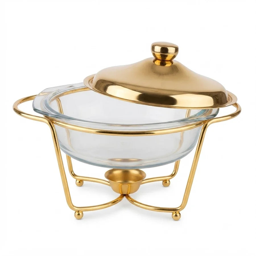 Rounnd Burner Dish 2L Gold