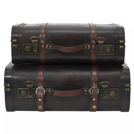 Vintage Decorative Trunks Brown x2