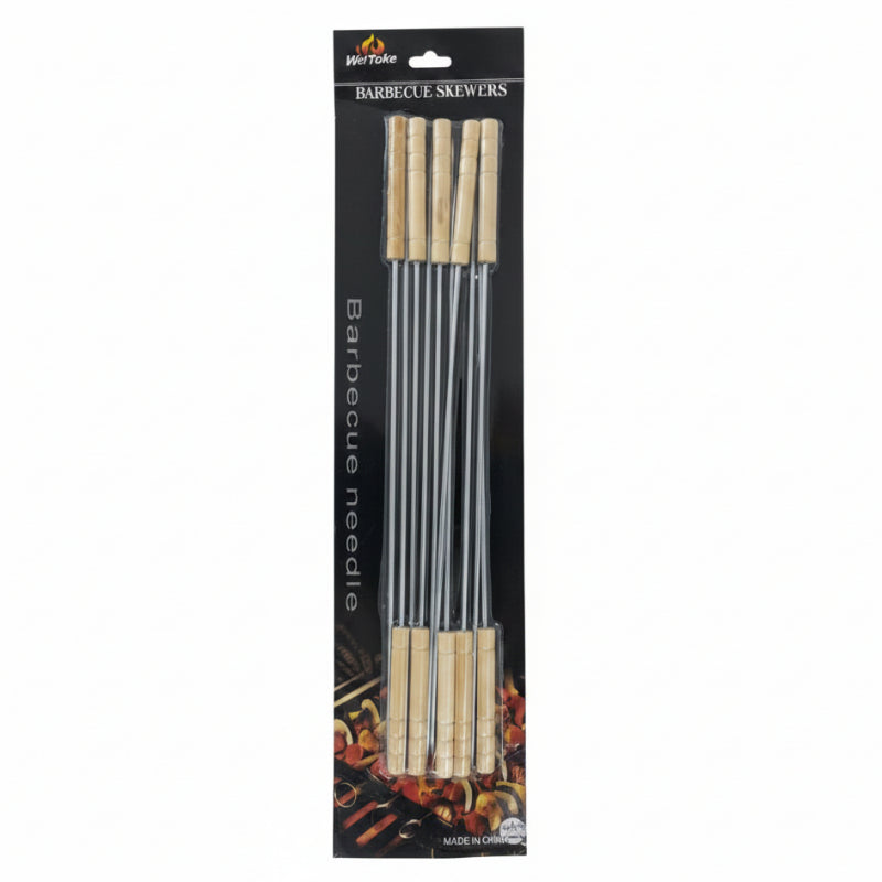 BBQ Skewers With Wooden Handle (Pack of 6)