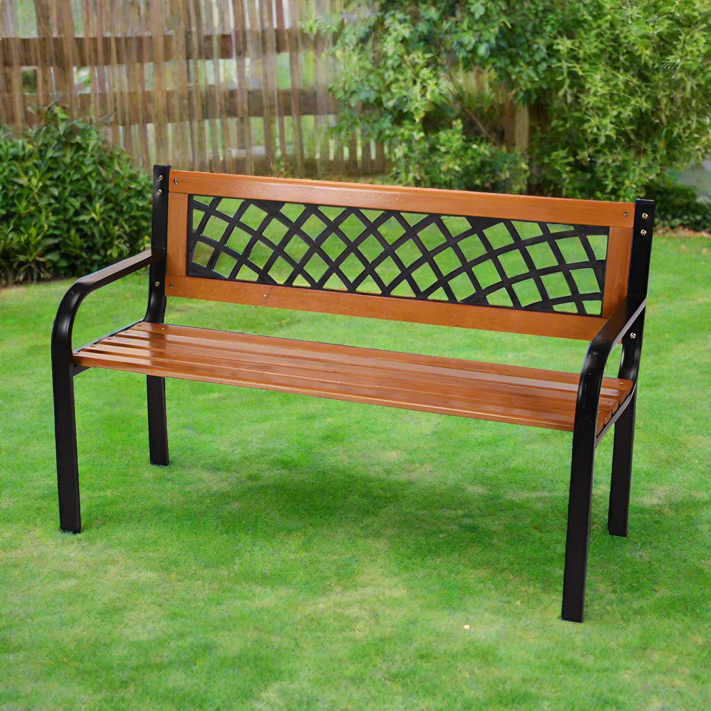 Bench Wood Black Frame
