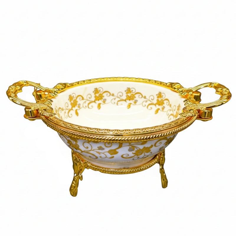 Royal Bloom Snack Bowl White & Gold
