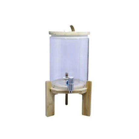 Water & Juice Glass Dispenser With Wooden Stand 8L
