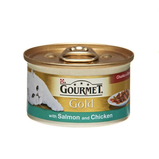 Gourmet Gold Tin Cat Food Salmon Chick
