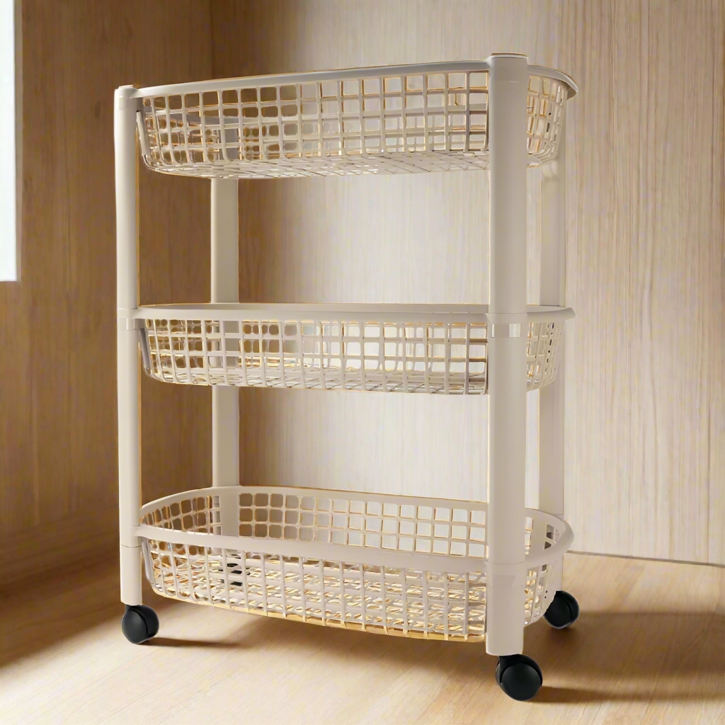 Three Layer Kitchen Storage Rack Beige