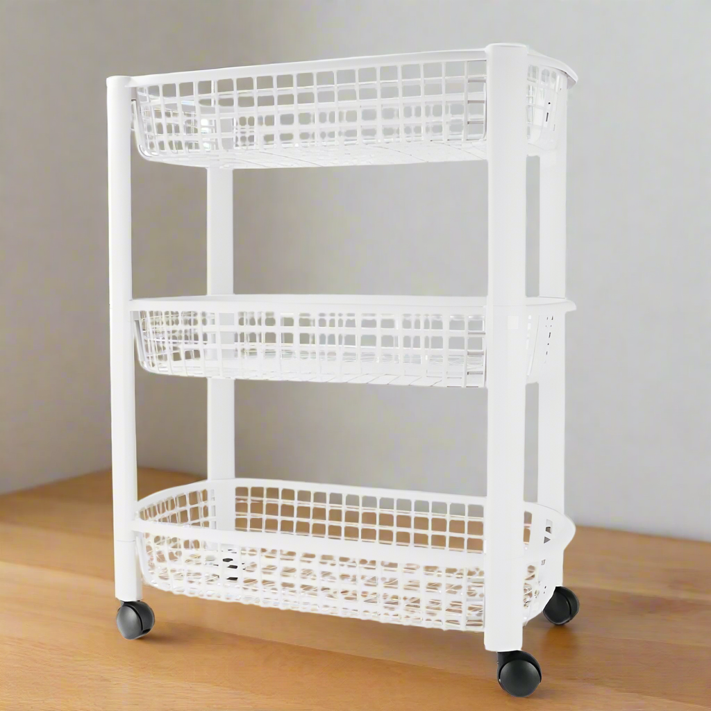 Three Layer Kitchen Storage Rack White