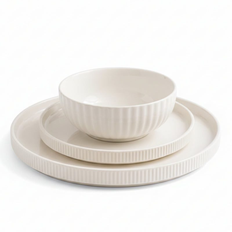 Porcelain Breakfast Set 3pcs White